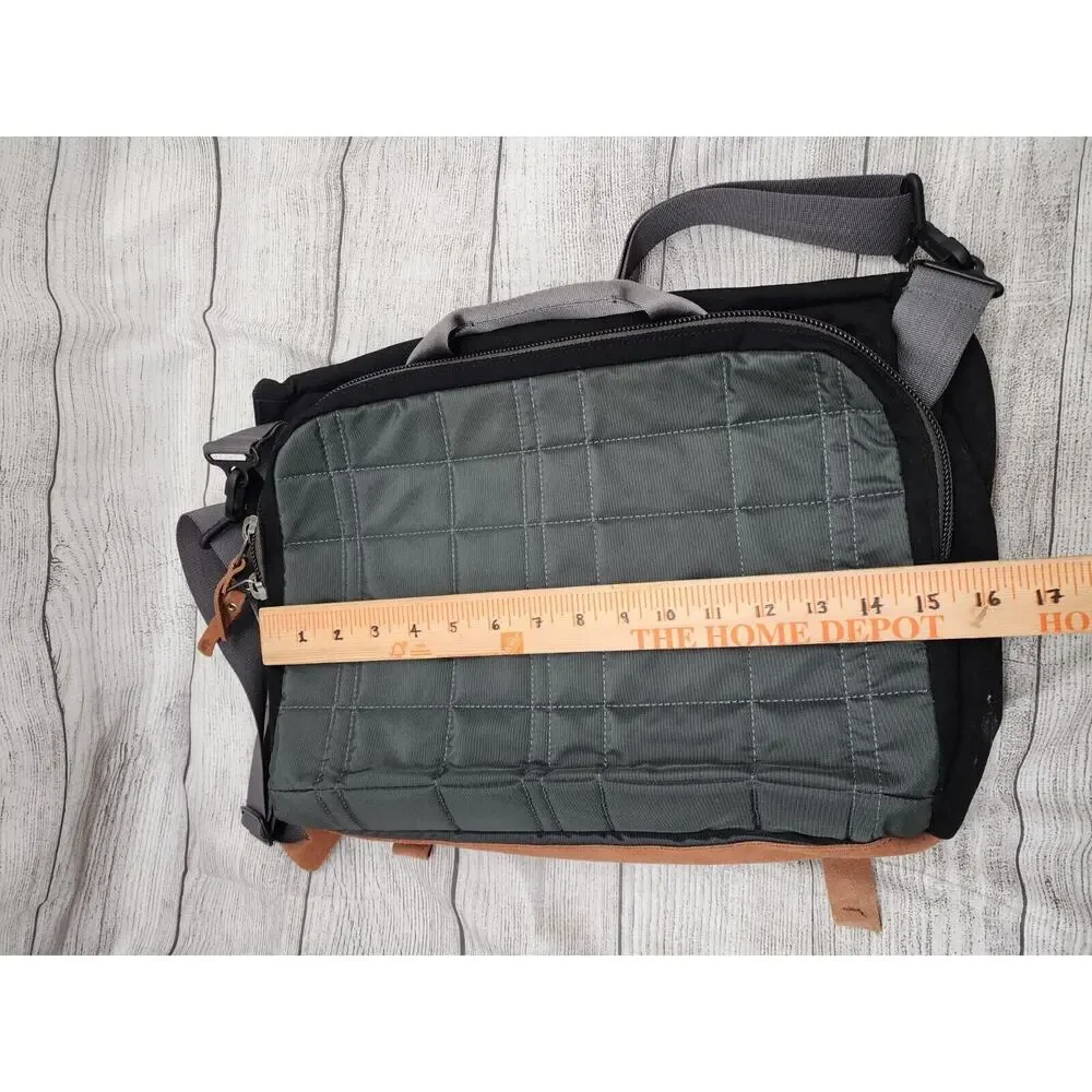 Cotopaxi Canvas Shoulder Messenger Laptop Bag Brown Leather Trim KPong 15 L